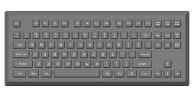 Black keyboard with letters in minimalistic volume style vector