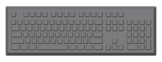 Black keyboard without letters and with numpad in minimalist voluminous style vector