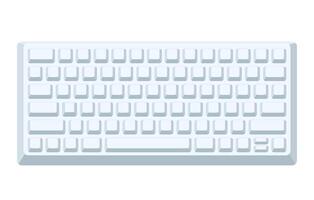 White keyboard without letters in minimalist voluminous style vector