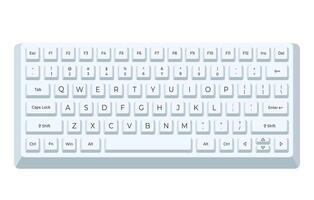 White keyboard with letters in minimalist voluminous style vector