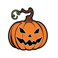 Halloween pumpkin with scary face illustration vector