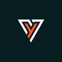Alphabet M Y letters Initials Monogram Triangle logo template. vector