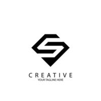 Abstract creative modern business black and white color S initial based letter icon logo vector