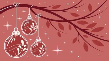 Christmas background with hanging ornaments vector