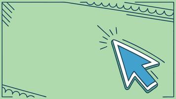 A mouse cursor is pointing at a green background vector