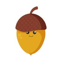 Acorn icon in groovy style. Retro design.Autumn character on isolated background. vector