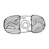 A skein of yarn in doodle style on an isolated white background.Handmade. vector