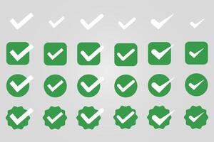 Large set of check marks on isolated background. Approved symbol.Checked checkbox. v. vector