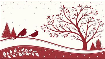 Red christmas border background snow particles falling snow texture snowing wallpaper vector