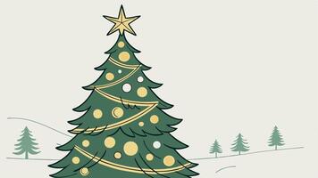 A christmas tree with a star on top vector