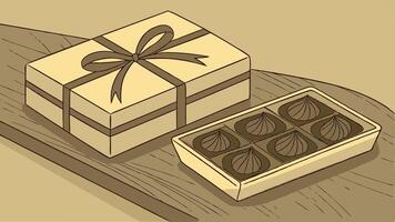 A box of chocolates and a gift box vector