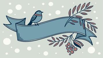 Christmas or new year blue banner bokeh background with room for text vector