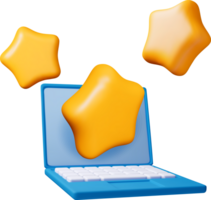 3D laptop with customer feedback png