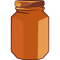 Organic honey in jar with lid label icon on a transparent background png