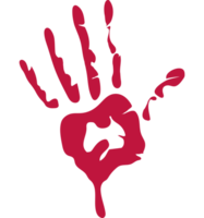 A hand with blood dripping icon on a transparent background png