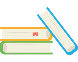 A stack of books icon on a transparent background png