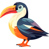 exotic cute toucan bird icon on a transparent background png