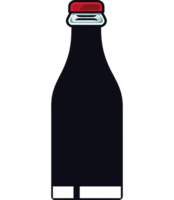 Black bottle with a red cap on it icon on a transparent background png