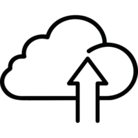 Cloud upload icon on a transparent background png