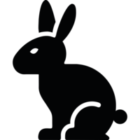 silhouette of a rabbit icon on a transparent background png