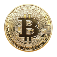 A detailed bitcoin gold coin representing cryptocurrency on a transparent background, Bitcoin gold coin with cryptocurrency concept transparent background png