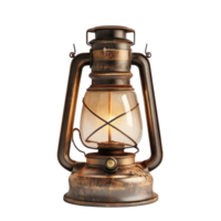 Antique kerosene lantern with a warm glow isolated on a transparent background showcasing vintage design and craftsmanship, antique kerosene lantern on isolated on transparent background png