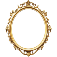 antiguo redondo oval oro imagen espejo marco aislado en un transparente antecedentes destacando intrincado, antiguo redondo oval oro imagen espejo marco aislado en transparente antecedentes png