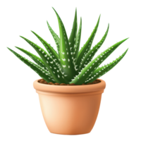 Aloe Busch im ein Lehm Topf fügt hinzu natürlich Schönheit zu Innen- Räume zum Zuhause Dekoration und Gartenarbeit Enthusiasten, Aloe Busch im ein Lehm Topf, Datei von isoliert Objekt mit Schatten auf transparent Hintergrund png