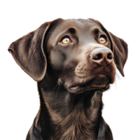 A curious dog gazes thoughtfully against a clean transparent background, capturing a moment of reflection and wonder, a dogs, transparent background. png