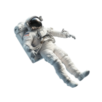 An astronaut in a space suit floating in zero gravity, exploring the vastness of outer space beyond, Astronaut character in space suit floating in zero gravity on transparent background png