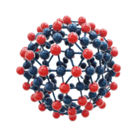 Biological round molecule model on a transparent background illustrating molecular structure and arrangement, Biological round molecule sphere transparent background png