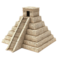 Ancient stone architecture model of a pyramid showcasing historical design and significance from ancient civilizations, Ancient Stone Architecture Model A Pyramid History, transparent background. png