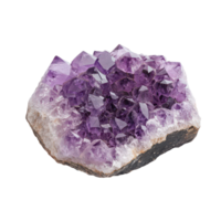 Amethyst crystal cluster isolated on a transparent background showcasing its vibrant purple hue and unique formations, Amethyst stone isolated on transparent background png