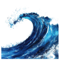A majestic blue wave crashing against a serene backdrop at sunset, A Majestic Blue Wave Crashing Against a Serene Canvas. transparent background File, transparent background. png