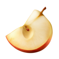 Fresh apple slice isolated on transparent background showcasing its vibrant color and juicy texture, apple slice isolated on transperent png