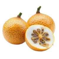 Bael fruit isolated on transparent background showcasing its unique texture and inner pulp details for culinary exploration, Bael fruit isolated on transparent background png