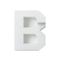 Three-dimensional letter B against a plain transparent background showcasing modern typography design, A block computer letter, transparent background. png