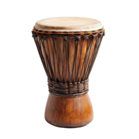 Traditional African drum on a transparent background showcasing rich texture and craftsmanship, African drum isolated on transparent background png
