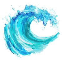 Abstract depiction of a turquoise ocean wave on a transparent background showcasing fluid movement and vibrant energy, Abstract Turquoise Ocean Wave on transparent background png