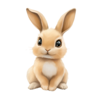 A charming bunny with expressive eyes sitting on a plain background, embodying cuteness and curiosity, A charming bunny with expressive eyes isolated, transparent background. png