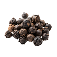 Black pepper seeds arranged on a transparent background for culinary use in recipes and seasoning, Black pepper seeds isolated on transparent background png