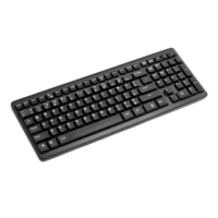 A sleek black computer keyboard isolated on a clean transparent background for versatile digital tasks, Black Computer Keyboard isolated on transparent background png