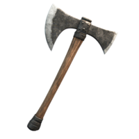 Axe with a wooden handle and metal blade isolated on a transparent background, perfect for hunting or outdoor activities, axe isolated transparent background backgrond transparent background png