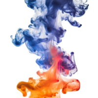 Colorful artificial vortex ink and smoke swirling against a backdrop captured in a dynamic display of artistry, Artificial Vortex Ink and Colored Smoke, transparent background. png