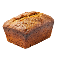Delicious homemade banana bread with a rich, golden crust set on a clean transparent background for a fresh appeal, Banana bread isolated on transparent background png