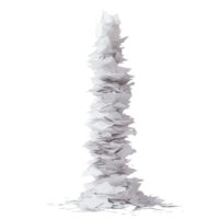 A towering paper structure representing organized chaos in a minimalist setting, A Tower Paper A Visual Metaphor for Organized Chaos, transparent background. png