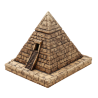 Ancient stone architecture model showcasing a pyramid inspired by historical Egyptian design, Ancient Stone Architecture Model A Pyramid History, transparent background. png