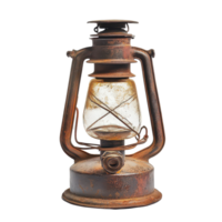 Antique kerosene lantern with rustic patina, perfect for vintage decor and nostalgic ambiance, antique kerosene lantern on isolated on transparent background png