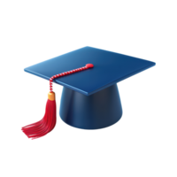 A colorful cartoon graduation cap with a tassel resting on a plain transparent background for celebratory occasions, 3D Cartoon Graduation Cap on transparent background png