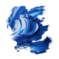 Abstract blue painting on a transparent background showcasing dynamic brushstrokes and vivid color variations, Abstract blue painting on transparent background png